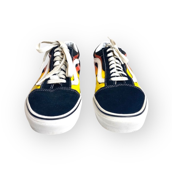 Vans™ ® ✌︎︎ Flame Old Skool Sneakers ✌︎︎ Black Skate Shoe Skateboard Sneaker ✌︎︎ - Picture 8 of 16
